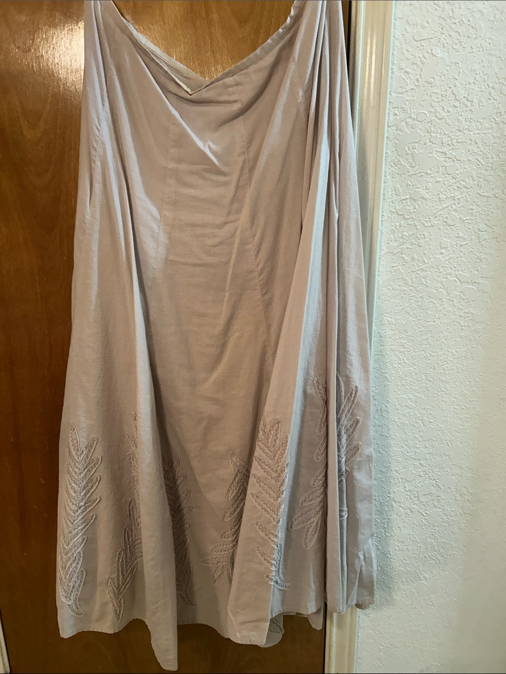 Women's Embroidered A-Line Skirt in Dusty Mauve. 12